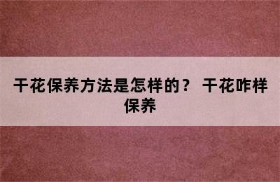 干花保养方法是怎样的？ 干花咋样保养